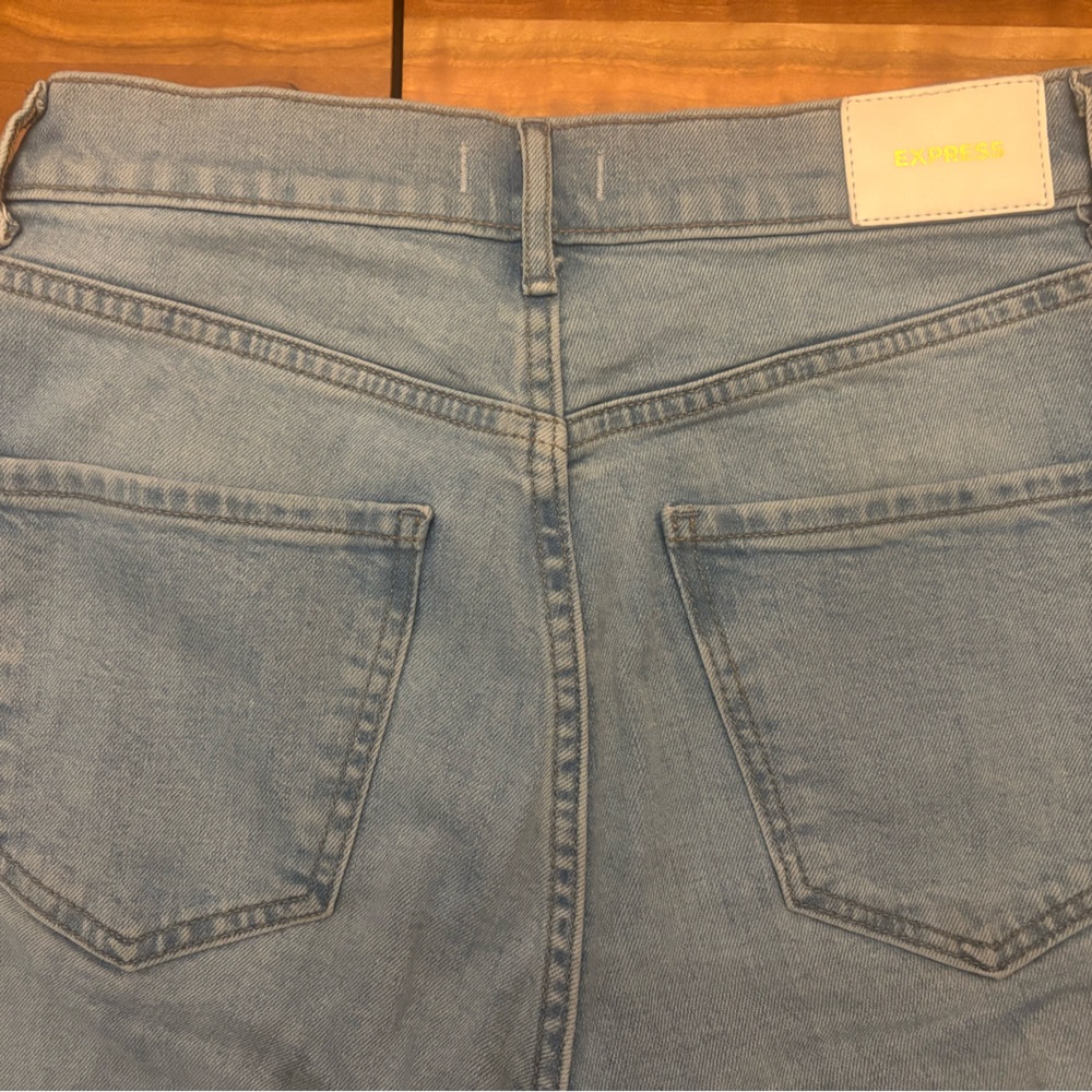 Express super high waist Mom jeans Sz 0 light wash - Picture 3 of 5